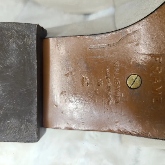 Frame Denim Cream and Gold Flats with Horsebit Detail - Picture 8 of 9